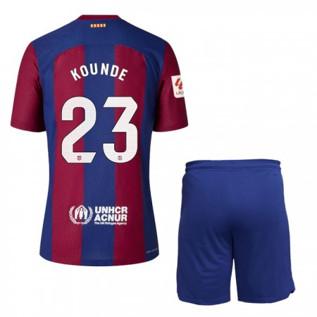 FC Barcelona Kounde 23 Domácí 2023-24 - Dětské Fotbalové Dresy (S/S) FC Barcelona Kounde 23 Domácí 2023-24 - Dětské Fotbalové Dresy (S/S)